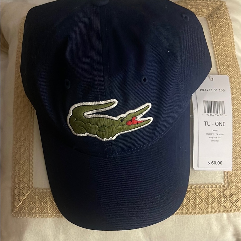Lacoste Navy Blue Cap with Crocodile Logo